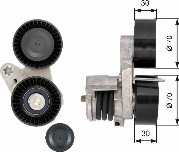 GATES T39114 - Натягувач ременя, клинові зуб. autocars.com.ua