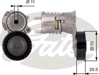 Gates T39117 - Натягувач ременя, клинові зуб. autocars.com.ua