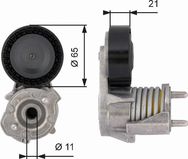GATES T39118 - Натягувач ременя, клинові зуб. autocars.com.ua