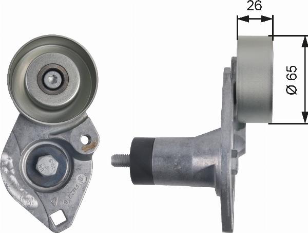 GATES T39152 - Натягувач ременя, клинові зуб. autocars.com.ua