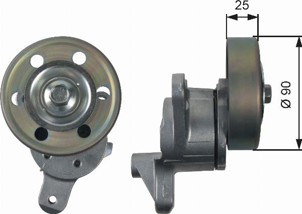 GATES T39154 - Натягувач ременя, клинові зуб. autocars.com.ua