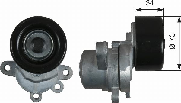 GATES T39155 - Натягувач ременя, клинові зуб. autocars.com.ua