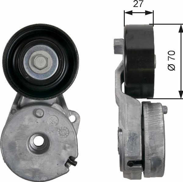 GATES T39162 - Натягувач ременя, клинові зуб. autocars.com.ua