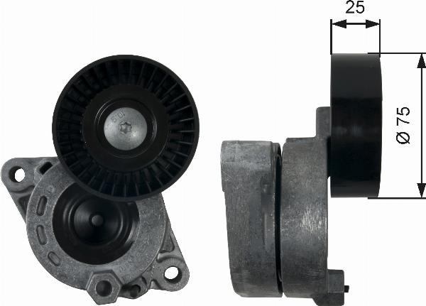 GATES T39169 - Натягувач ременя, клинові зуб. autocars.com.ua