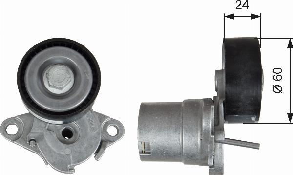 GATES T39272 - Натягувач ременя, клинові зуб. autocars.com.ua