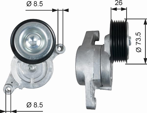 GATES T39279 - Натягувач ременя, клинові зуб. autocars.com.ua