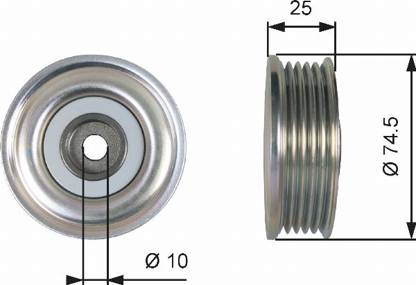 GATES T39285 - Паразитний / провідний ролик, поліклиновий ремінь autocars.com.ua