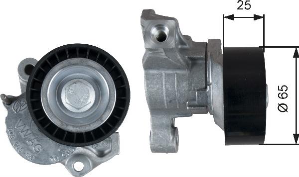 GATES T39357 - Натягувач ременя, клинові зуб. autocars.com.ua