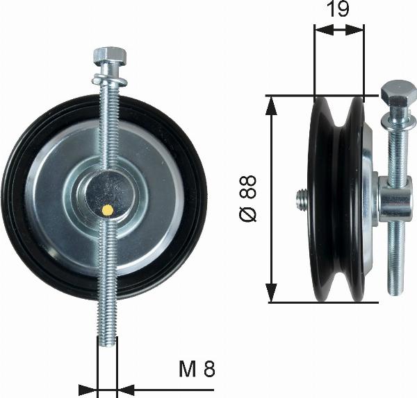 GATES T39361 - Натяжна ролик, клиновий ремінь autocars.com.ua