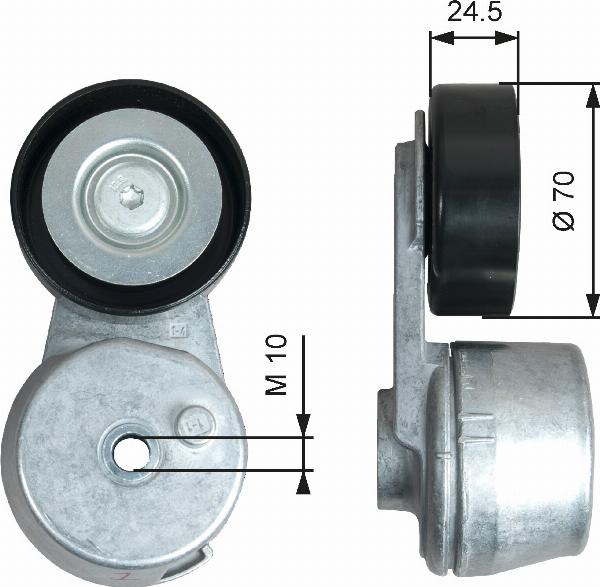 GATES T39375 - Натягувач ременя, клинові зуб. autocars.com.ua