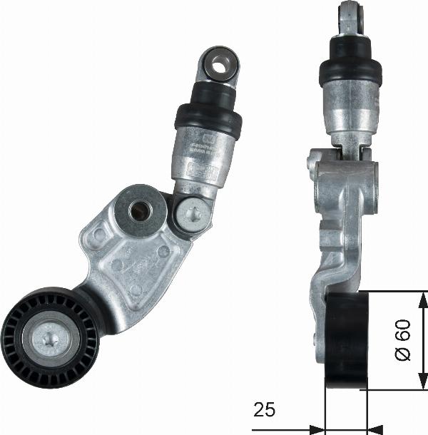 GATES T39388 - Натягувач ременя, клинові зуб. autocars.com.ua