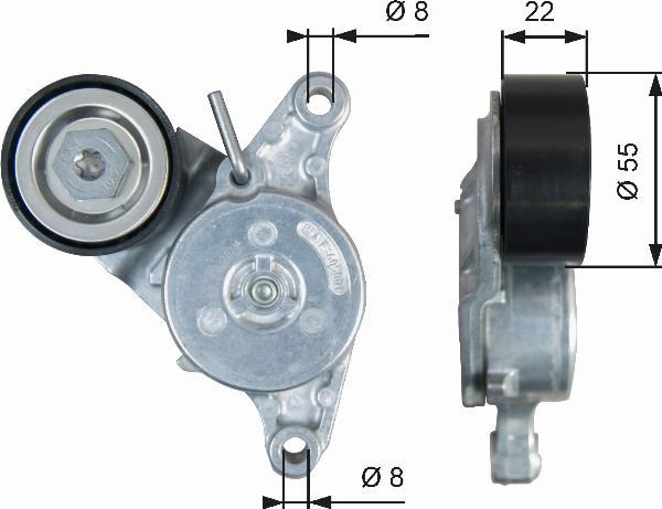 GATES T39392 - Паразитний / провідний ролик, поліклиновий ремінь autocars.com.ua