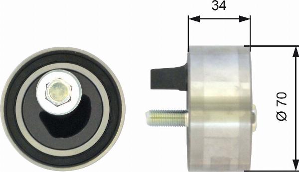 GATES T41063 - Натяжна ролик, ремінь ГРМ autocars.com.ua