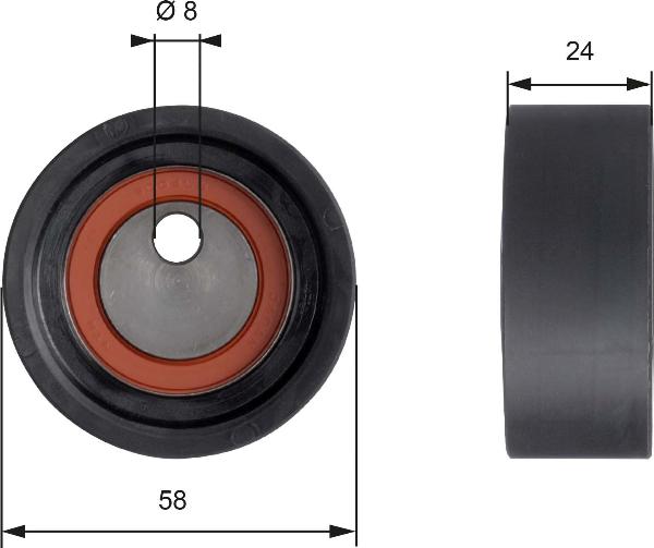 GATES T41064 - Натяжна ролик, ремінь ГРМ autocars.com.ua