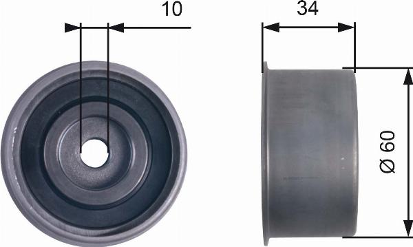 GATES T41087 - Натяжна ролик, ремінь ГРМ autocars.com.ua