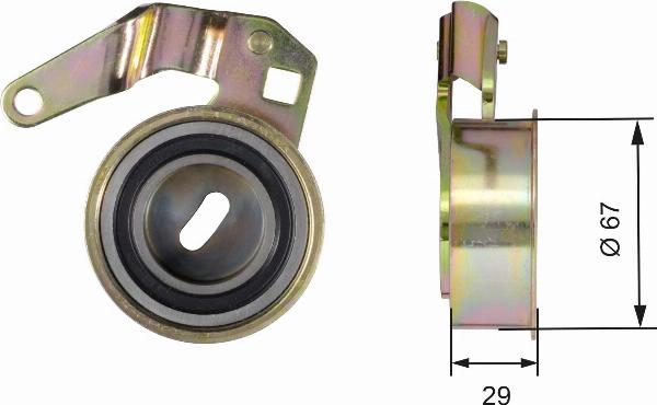 GATES T41152 - Натягувач, зубчастий ремінь autocars.com.ua