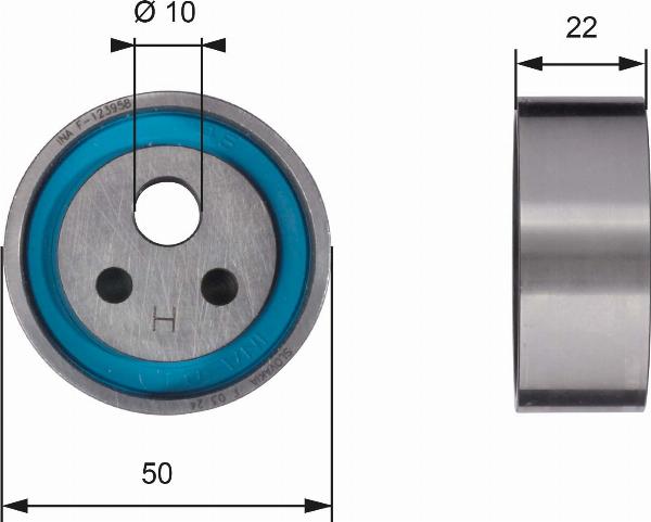 GATES T41154 - Натяжна ролик, ремінь ГРМ autocars.com.ua