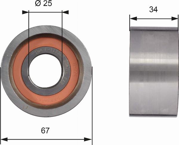 GATES T41178 - Паразитний / Провідний ролик, зубчастий ремінь autocars.com.ua