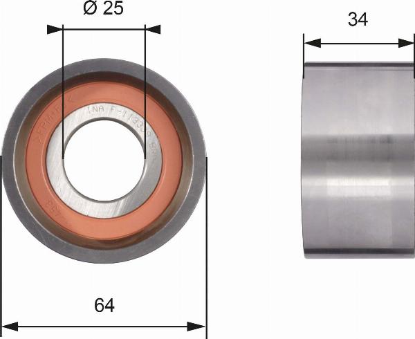 GATES T41234 - Натяжна ролик, ремінь ГРМ autocars.com.ua