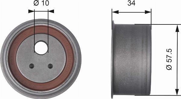 GATES T41271 - Натяжна ролик, ремінь ГРМ autocars.com.ua