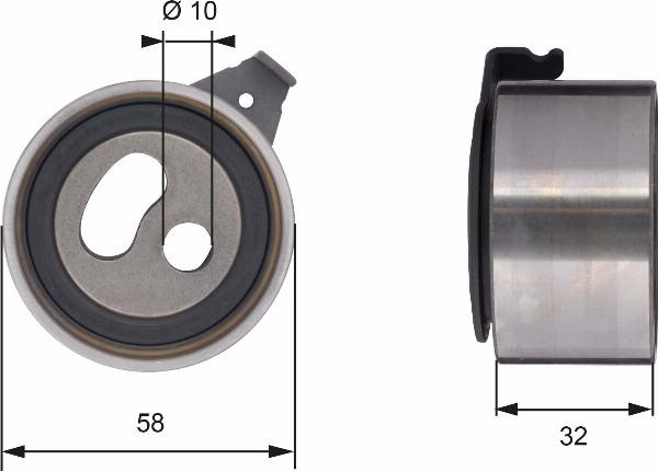 GATES T41296 - Натяжна ролик, ремінь ГРМ autocars.com.ua