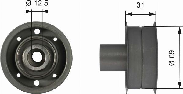 GATES T42078 - Паразитний / Провідний ролик, зубчастий ремінь autocars.com.ua