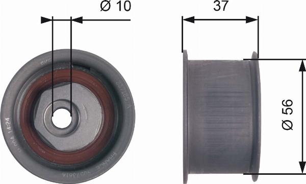 GATES T42086 - Паразитний / Провідний ролик, зубчастий ремінь autocars.com.ua