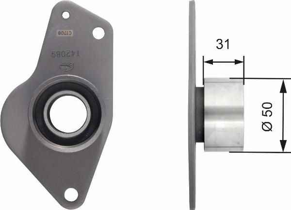 GATES T42089 - Паразитний / Провідний ролик, зубчастий ремінь autocars.com.ua