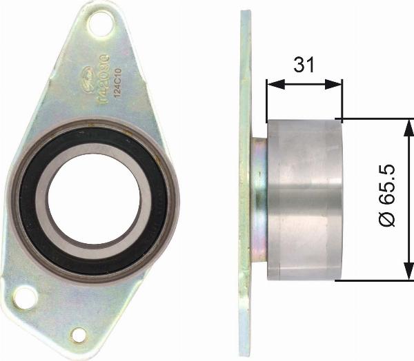 GATES T42090 - Паразитний / Провідний ролик, зубчастий ремінь autocars.com.ua