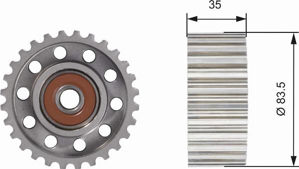 GATES T42100 - Паразитний / Провідний ролик, зубчастий ремінь autocars.com.ua