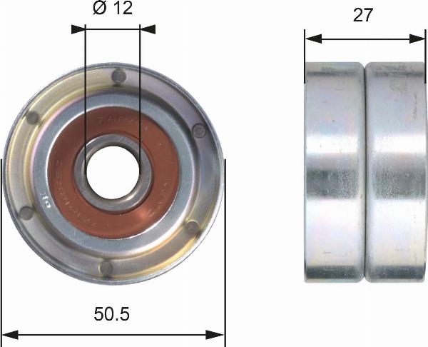 GATES T42102 - Паразитний / Провідний ролик, зубчастий ремінь autocars.com.ua