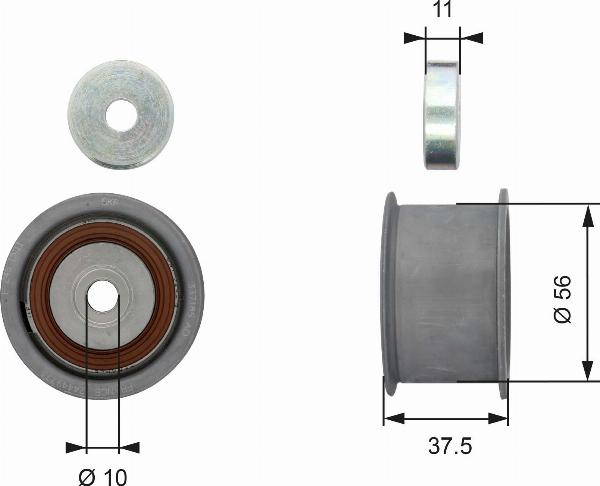 GATES T42174 - Паразитний / Провідний ролик, зубчастий ремінь autocars.com.ua