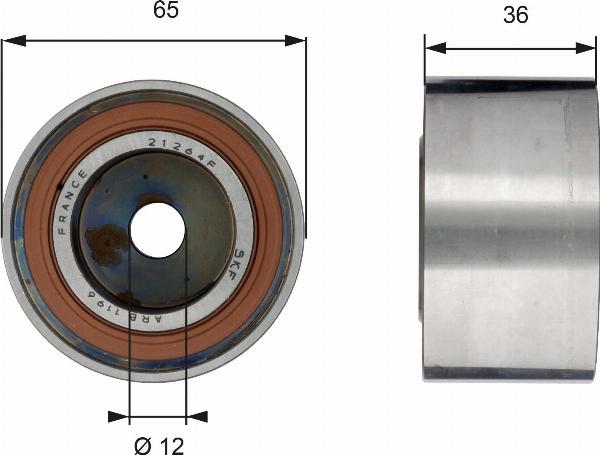GATES T42185 - Паразитний / Провідний ролик, зубчастий ремінь autocars.com.ua