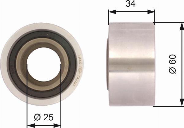 GATES T42187 - Паразитний / Провідний ролик, зубчастий ремінь autocars.com.ua