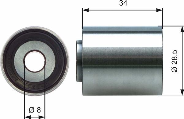 GATES T42220 - Паразитний / Провідний ролик, зубчастий ремінь autocars.com.ua