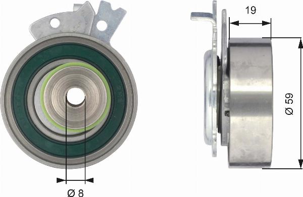 GATES T43038 - Натяжна ролик, ремінь ГРМ autocars.com.ua