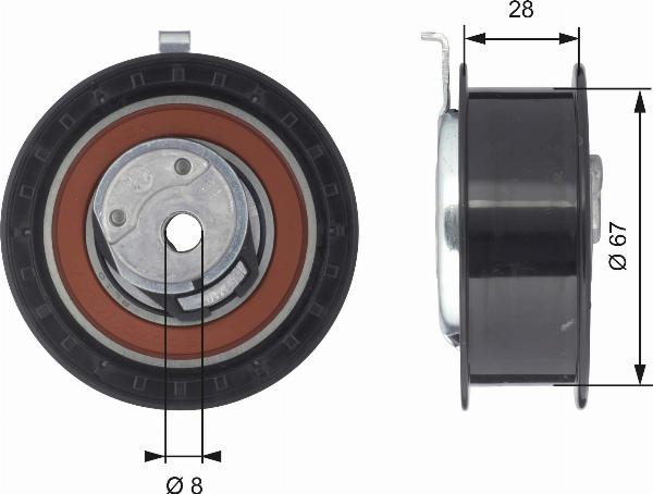 GATES T43052 - Натяжна ролик, ремінь ГРМ autocars.com.ua