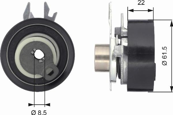 GATES T43061 - Натяжна ролик, ремінь ГРМ autocars.com.ua