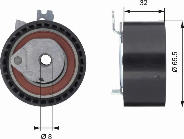 GATES T43064 - Натяжна ролик, ремінь ГРМ autocars.com.ua