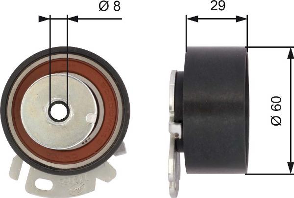 GATES T43068 - Натяжна ролик, ремінь ГРМ autocars.com.ua