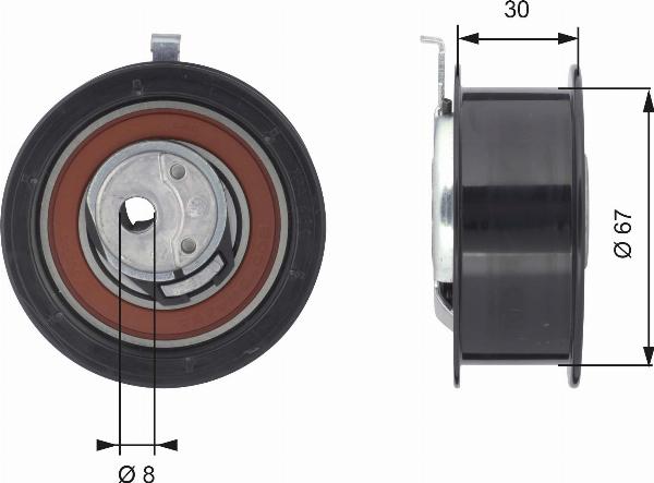 GATES T43069 - Натягувач, зубчастий ремінь autocars.com.ua