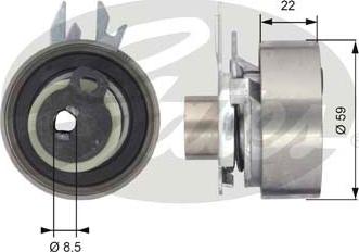 Gates T43070 - Натяжной ролик, ремень ГРМ avtokuzovplus.com.ua