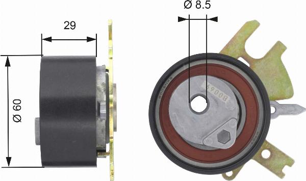 GATES T43089 - Натяжна ролик, ремінь ГРМ autocars.com.ua