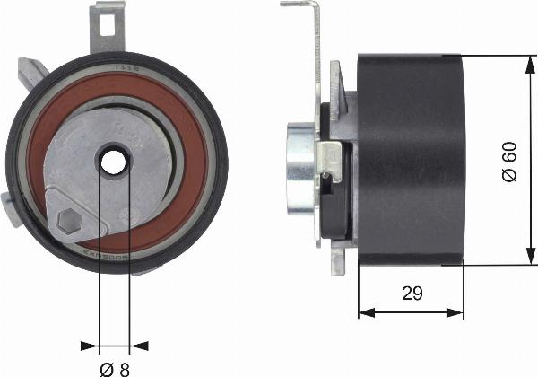 GATES T43115 - Натяжна ролик, ремінь ГРМ autocars.com.ua