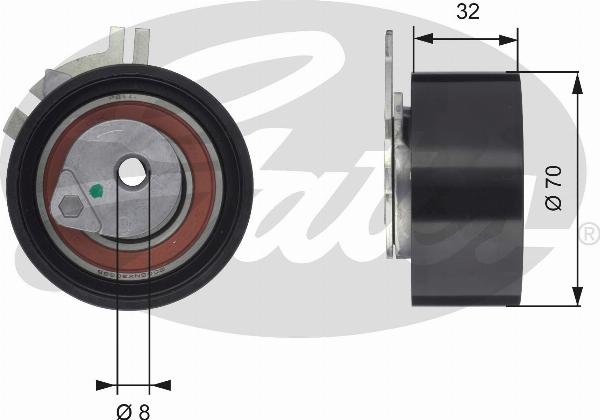 GATES T43117 - Натяжна ролик, ремінь ГРМ autocars.com.ua