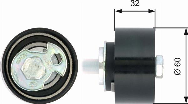 GATES T43124 - Натяжна ролик, ремінь ГРМ autocars.com.ua