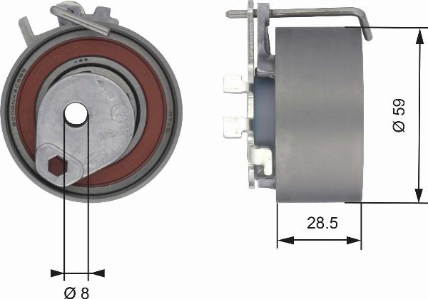 GATES T43126 - Натяжна ролик, ремінь ГРМ autocars.com.ua