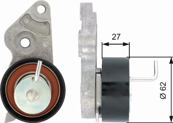 GATES T43127 - Натягувач, зубчастий ремінь autocars.com.ua