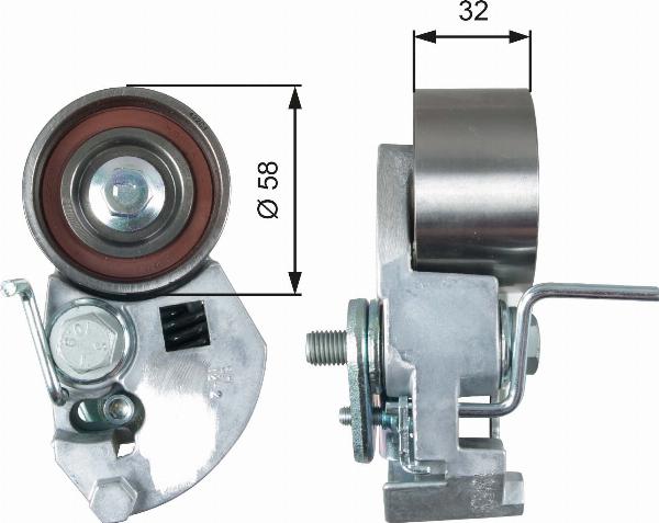 GATES T43133 - Натягувач, зубчастий ремінь autocars.com.ua