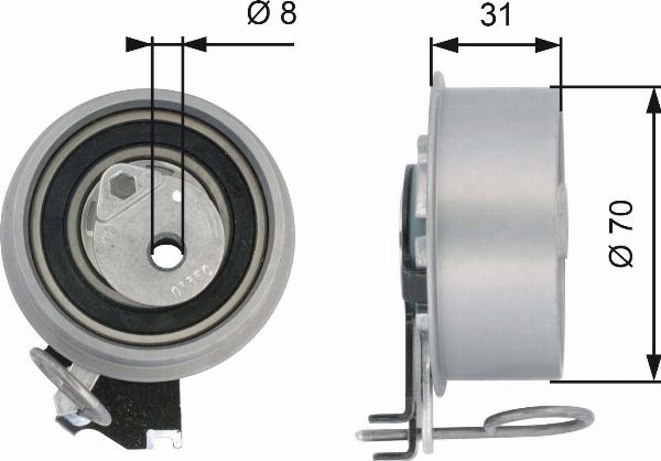 GATES T43135 - Натяжна ролик, ремінь ГРМ autocars.com.ua